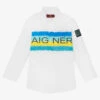 AIGNER Boys White Spray Paint Shirt