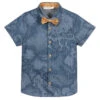 Alviero Martini Blue Geo Map Cotton Shirt