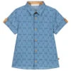 Alviero Martini Boys Blue Chambray Logo Shirt