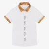 Alviero Martini Boys White Geo Map Cotton Shirt