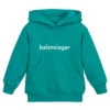 Balenciaga Green Cotton Logo Hoodie
