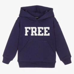 Balenciaga Navy Blue FREE Logo Hoodie