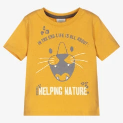 Boboli Yellow Cotton Tiger T-Shirt