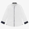 BOSS Boys White Logo Poplin Shirt