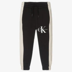 Calvin Klein Jeans Black & Beige Cotton Joggers