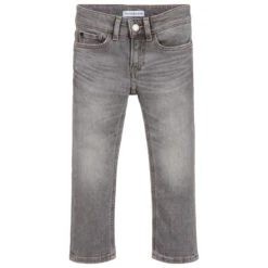 Calvin Klein Jeans Boys Grey Slim-Fit Denim Jeans