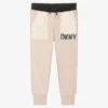 DKNY Boys Beige Logo Joggers