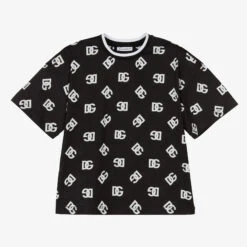 Dolce & Gabbana Black Cotton Logo T-Shirt