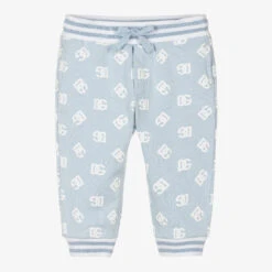 Dolce & Gabbana Boys Blue Cotton DG Logo Joggers