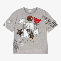 Dolce & Gabbana Boys Grey Graphic Logo T-Shirt