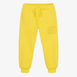 Dolce & Gabbana Boys Yellow Crossover DG Logo Joggers