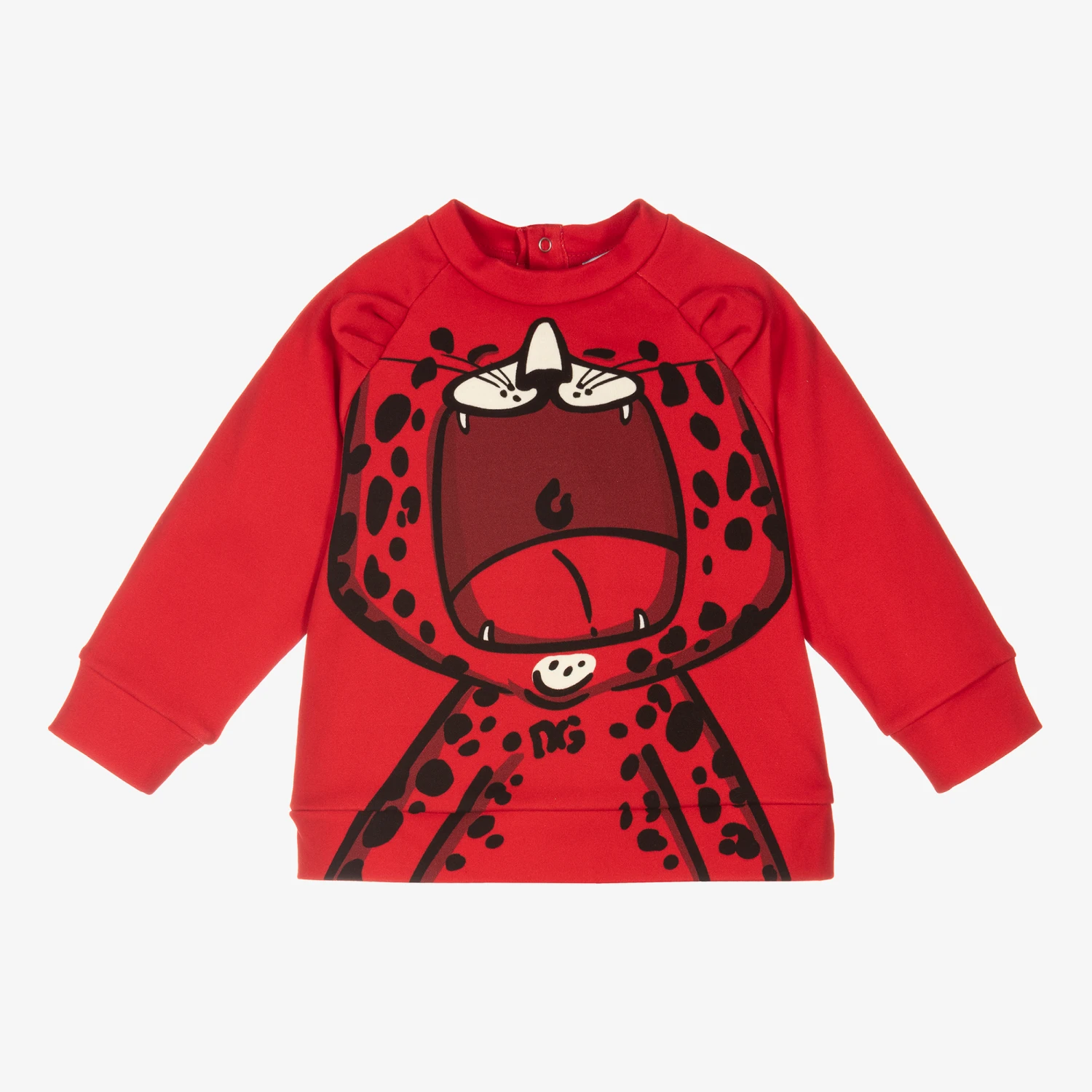 Dolce & Gabbana Red Leopard Cotton Sweatshirt