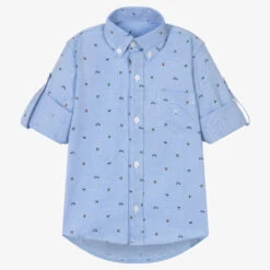 Dr. Kid Boys Blue Cotton Shirt