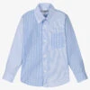 Dr. Kid Boys Blue Stripe Cotton Shirt