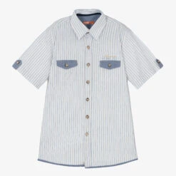 Dr. Kid Boys White Stripe Cotton Shirt