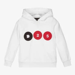Dsquared2 White Cotton Logo Hoodie