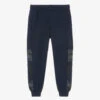 EA7 Emporio Armani Boys Blue Cotton Camouflage Joggers
