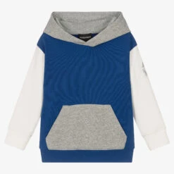 Emporio Armani Boys Blue Colourblock Hoodie