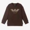 Emporio Armani Boys Brown Logo Sweatshirt