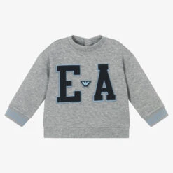 Emporio Armani Boys Grey Logo Sweatshirt