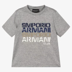 Emporio Armani Boys Grey Marl T-Shirt