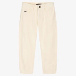 Emporio Armani Boys Ivory Cotton Denim Jeans