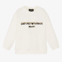 Emporio Armani Boys Ivory Logo Sweatshirt