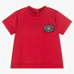 Emporio Armani Boys Red Cotton T-Shirt
