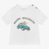 Falcotto By Naturino Boys White Cotton Car T-Shirt