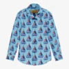 Gresham Blake For Childrensalon Boys Cotton Boat Print Shirt