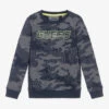 Guess Boys Blue Camouflage Print Sweatshirt