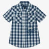 Guess Boys Blue Check Cotton Shirt