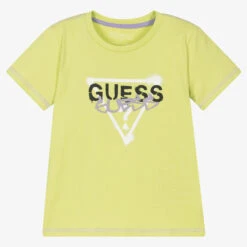 Guess Boys Green Cotton Logo T-Shirt