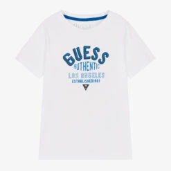 Guess Boys White Cotton T-Shirt