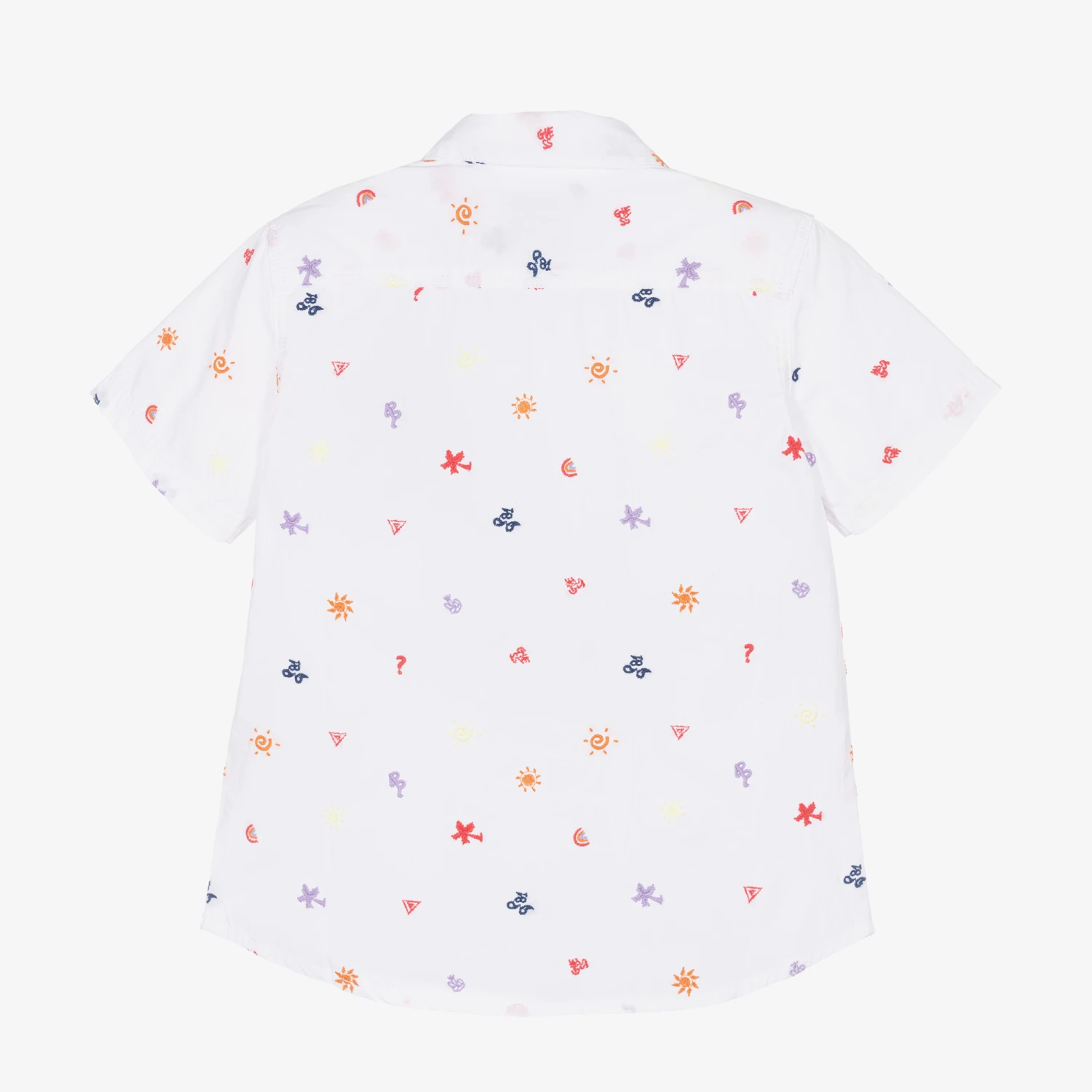 Guess Boys White Embroidered Cotton Shirt - Image 2