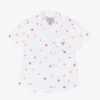 Guess Boys White Embroidered Cotton Shirt