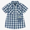 Guess Junior Boys Blue Check Cotton Shirt
