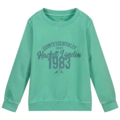 Hackett London Green Cotton Logo Sweatshirt