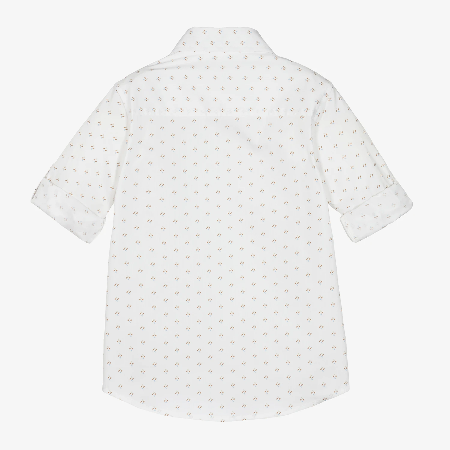 IDO Baby Boys Ivory Cotton Patterned Shirt - Image 2