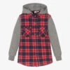 IDO Baby Boys Red Cotton Hooded Shirt