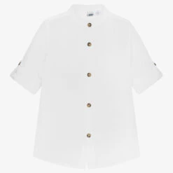 IDO Baby Boys White Linen Shirt
