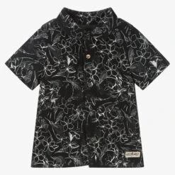 IKKS Boys Black Viscose Shirt
