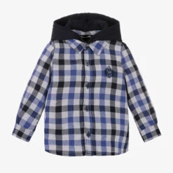 IKKS Boys Blue Check Cotton Shirt