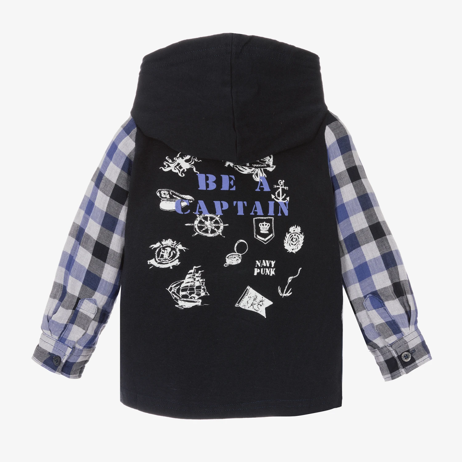IKKS Boys Blue Check Cotton Shirt - Image 2