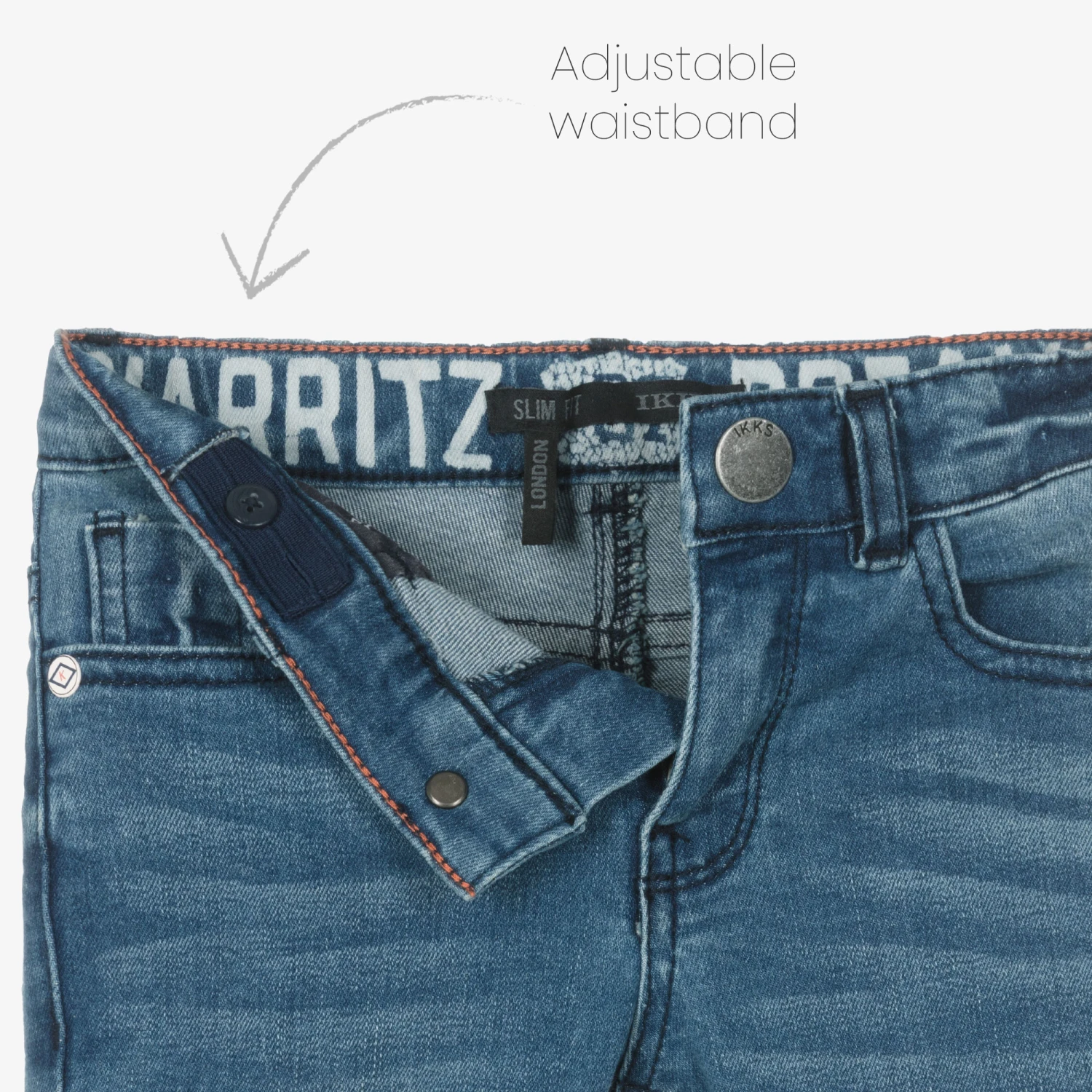 IKKS Boys Blue Cotton Denim Jeans - Image 4