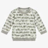 IKKS Boys Grey Botanical Stripe Sweatshirt