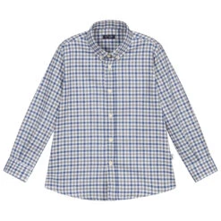 Il Gufo Blue & Grey Check Cotton Shirt