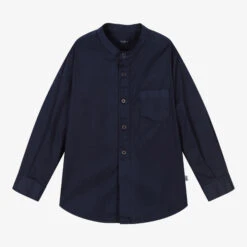 Il Gufo Boys Navy Blue Cotton Shirt