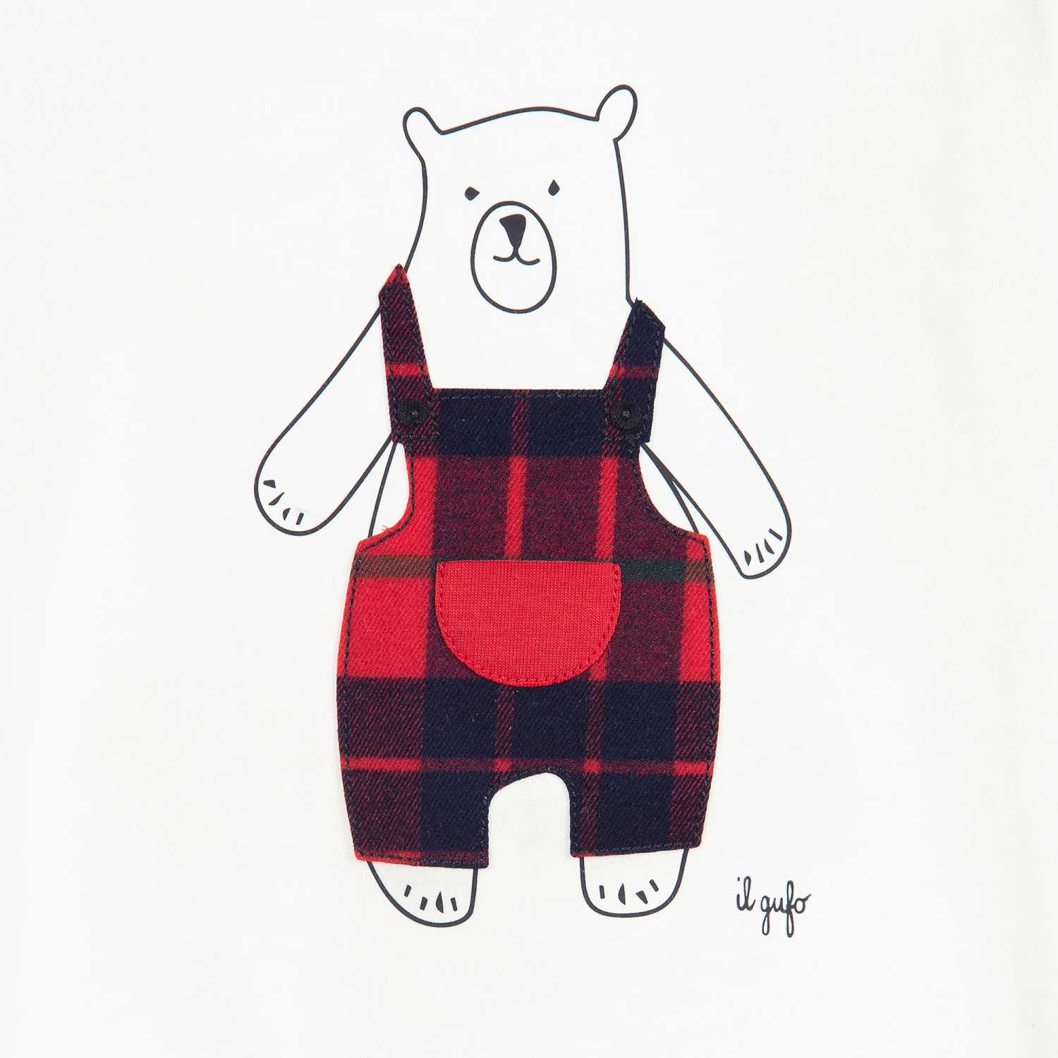 Il Gufo Ivory Cotton Bear Top - Image 3