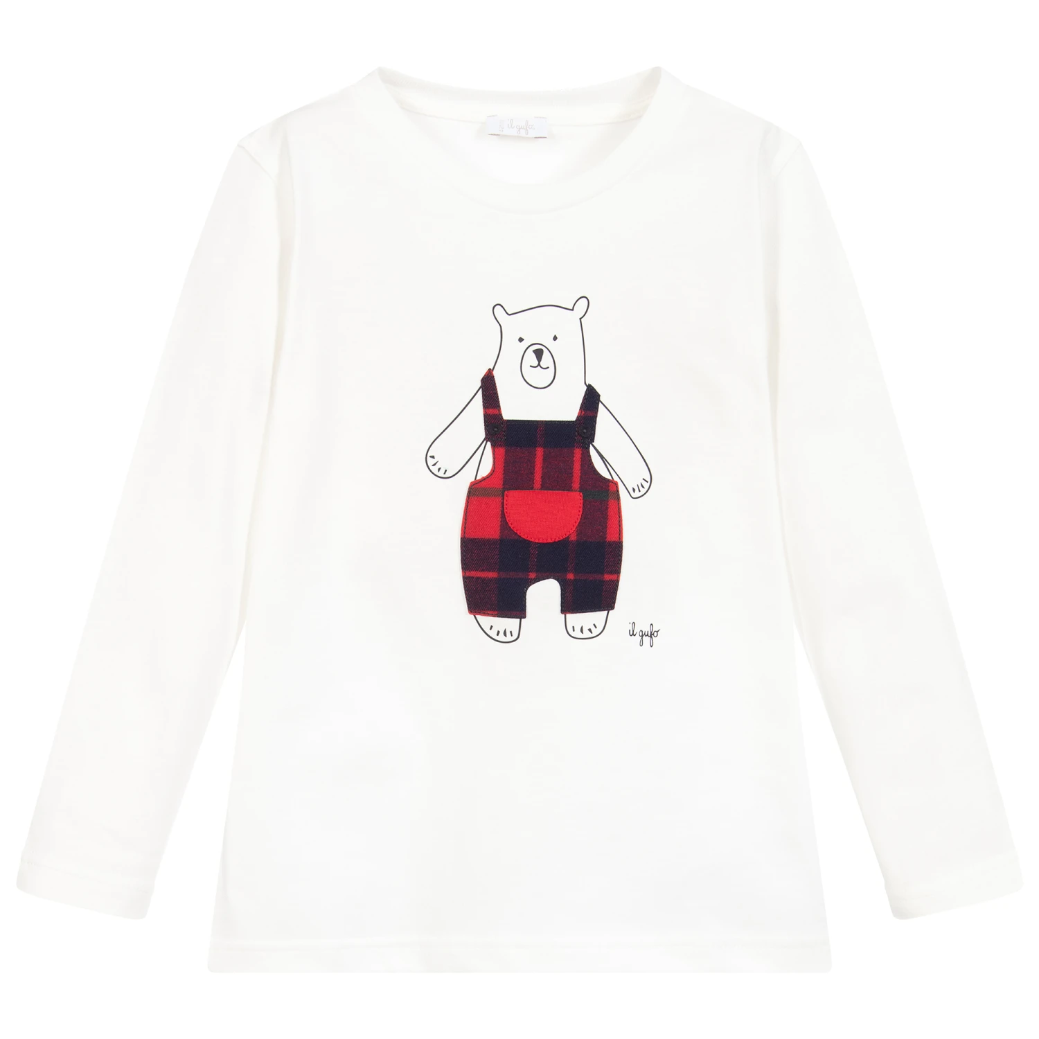 Il Gufo Ivory Cotton Bear Top
